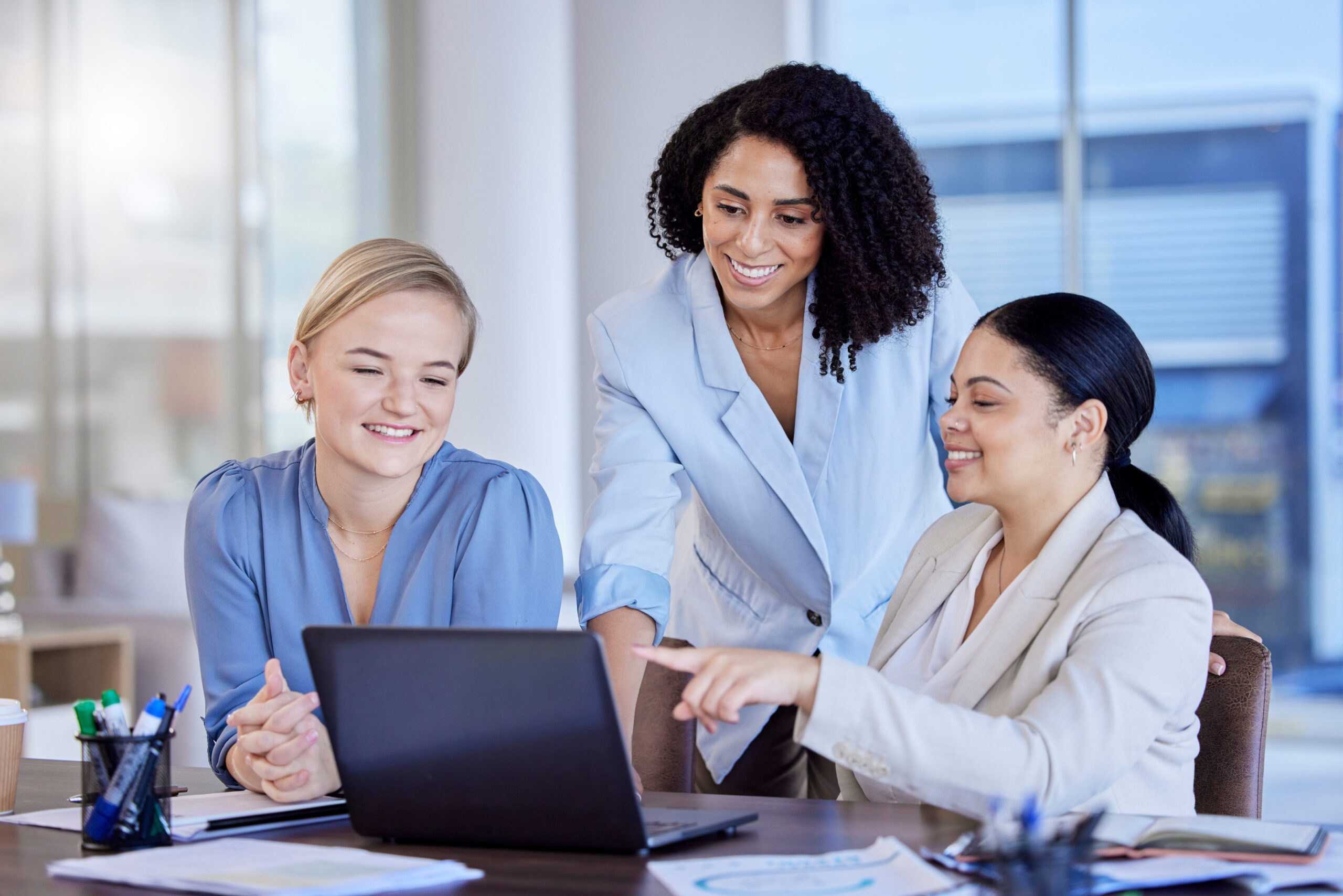 Business women working in hotel sales management