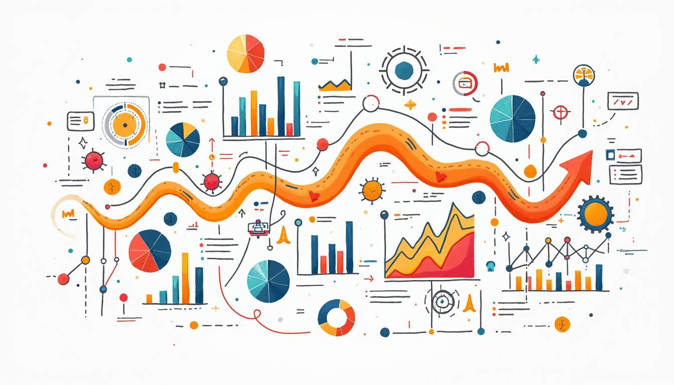 An abstract representation of a website analytics dashboard