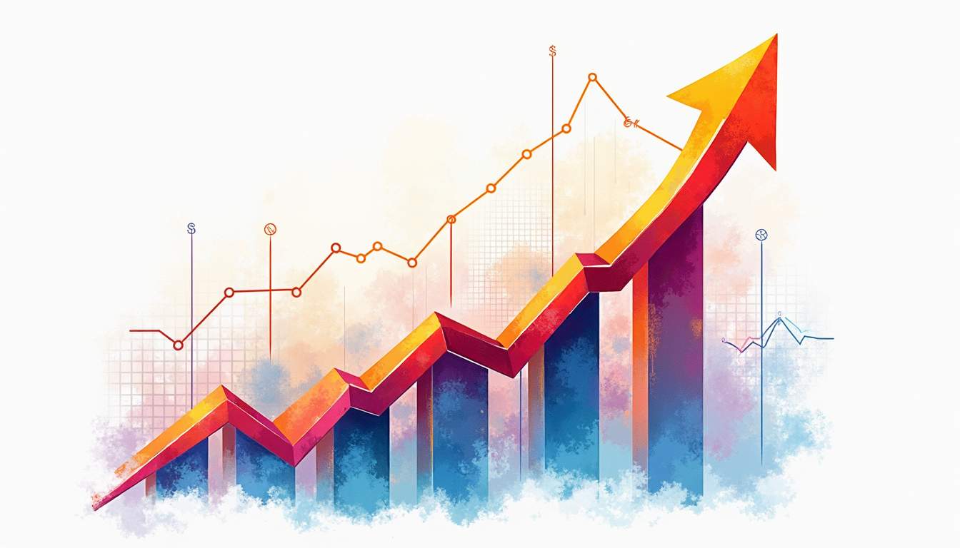 An abstract representation of sales data analysis