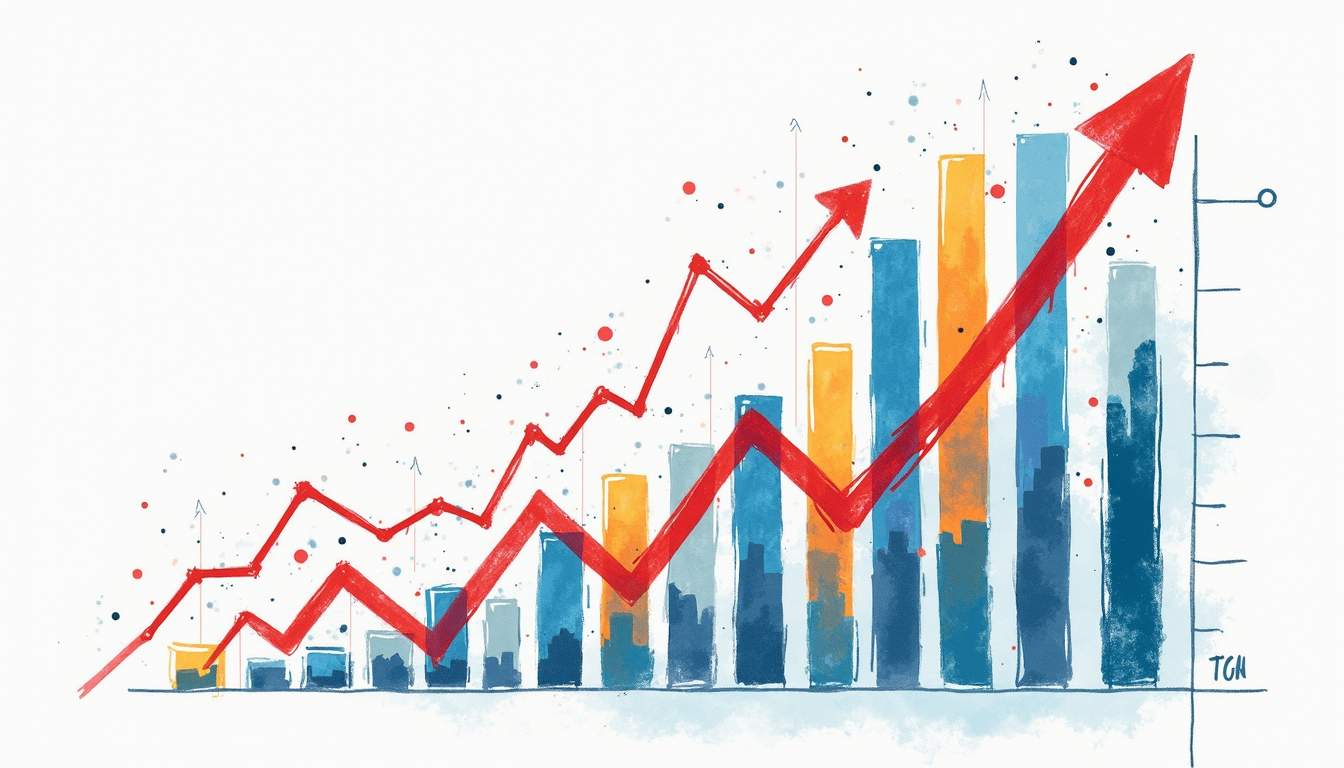 An abstract representation of sales data analysis